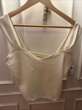 Abercrombie & Fitch Cream Square-Neck Camisole Top